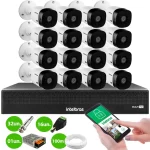 Kit 16 Câmeras Intelbras VHL 1220 B G2 HDCVI LITE Bullet Full HD 1080p Visão Noturna 20m IP66 + Dvr Intelbras MHDX 3116-C 16 Canais - Imagem 2