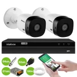 Kit 2 Câmeras Bullet HD 720p VHL 1120 B Infra 20m HDCVI + DVR Gravador de Video Inteligente Intelbras MHDX 1204 4 Canais - Imagem 2